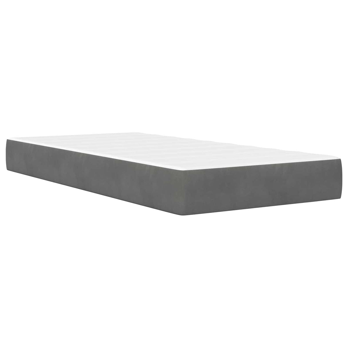 Bed Frame with Mattress Dark Grey 107 x 203 cm Velvet