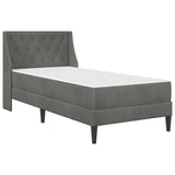 Bed Frame with Mattress Dark Grey 90 x 200 cm Velvet