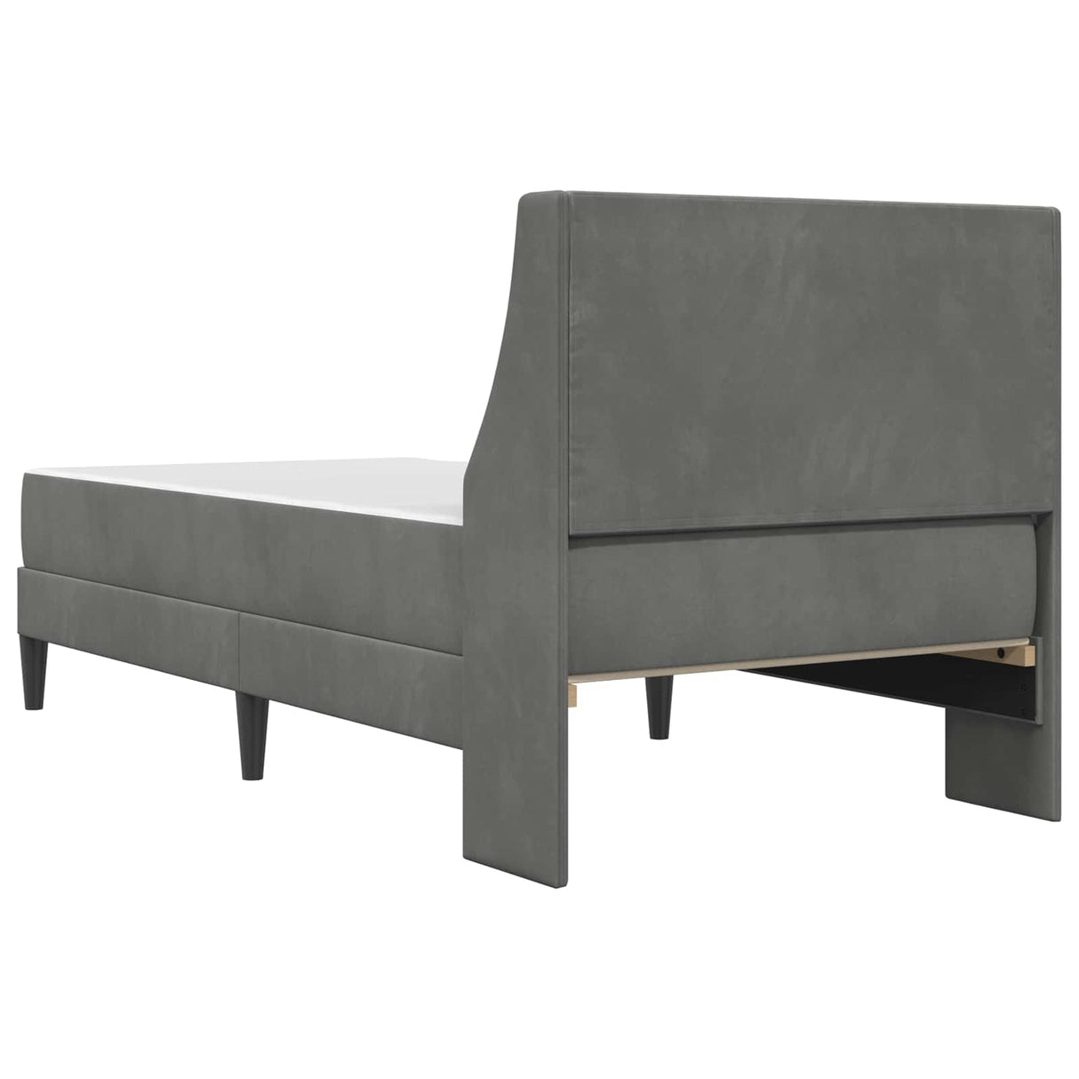 Bed Frame with Mattress Dark Grey 90 x 200 cm Velvet