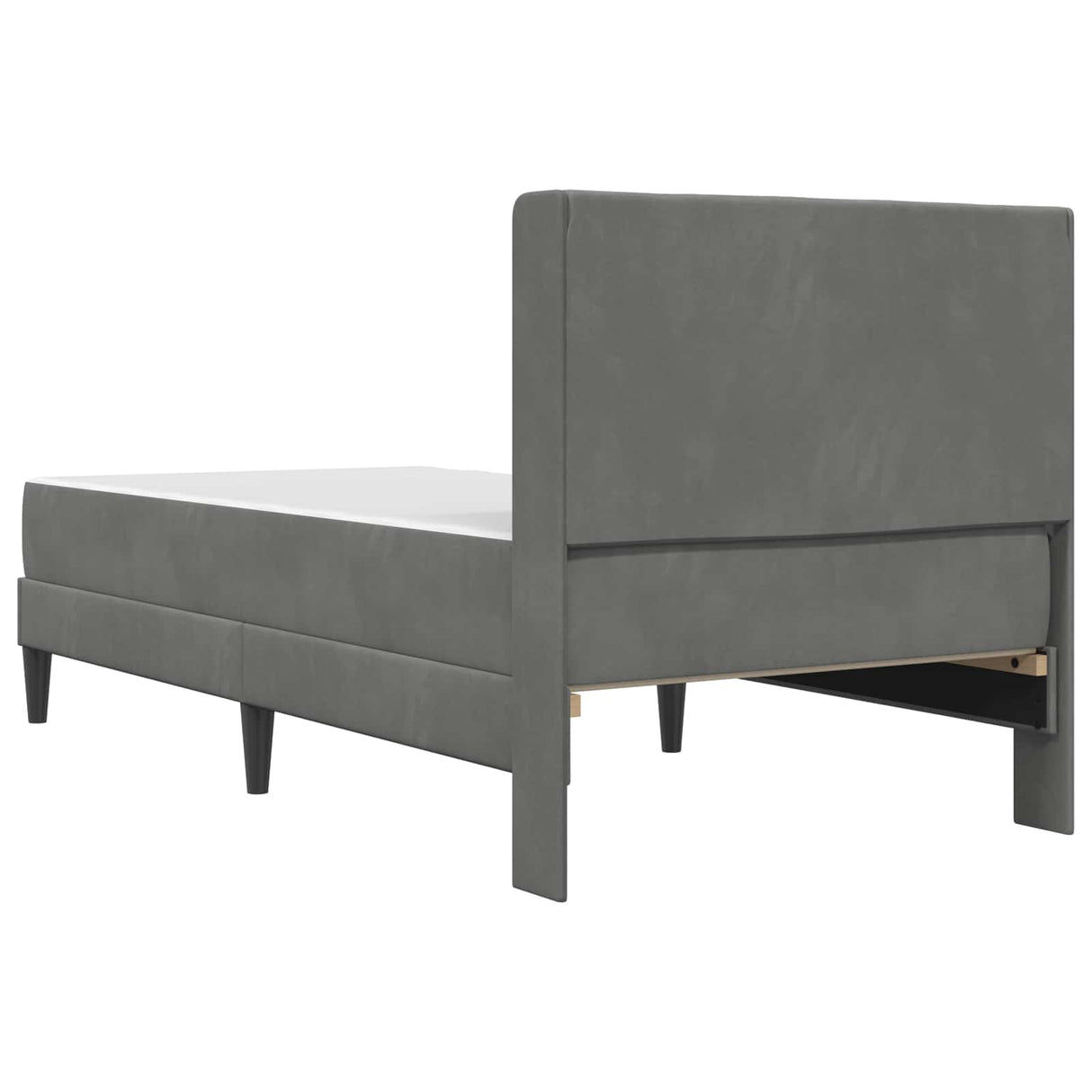 Bed Frame with Mattress Dark Grey 107 x 203 cm Velvet