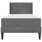 Bed Frame with Mattress Dark Grey 107 x 203 cm Velvet
