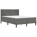 Bed Frame with Mattress Dark Grey 137 x 190 cm Velvet