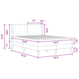 Bed Frame with Mattress Dark Grey 137 x 190 cm Velvet