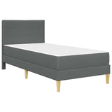 Bed Frame with Mattress 2 pcs Dark Grey 107 x 203 cm Fabric - Side View