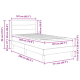 Bed Frame with Mattress Dark Grey 107 x 203 cm Fabric