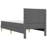 Bed Frame with Mattress Dark Grey 90 x 190 cm Fabric