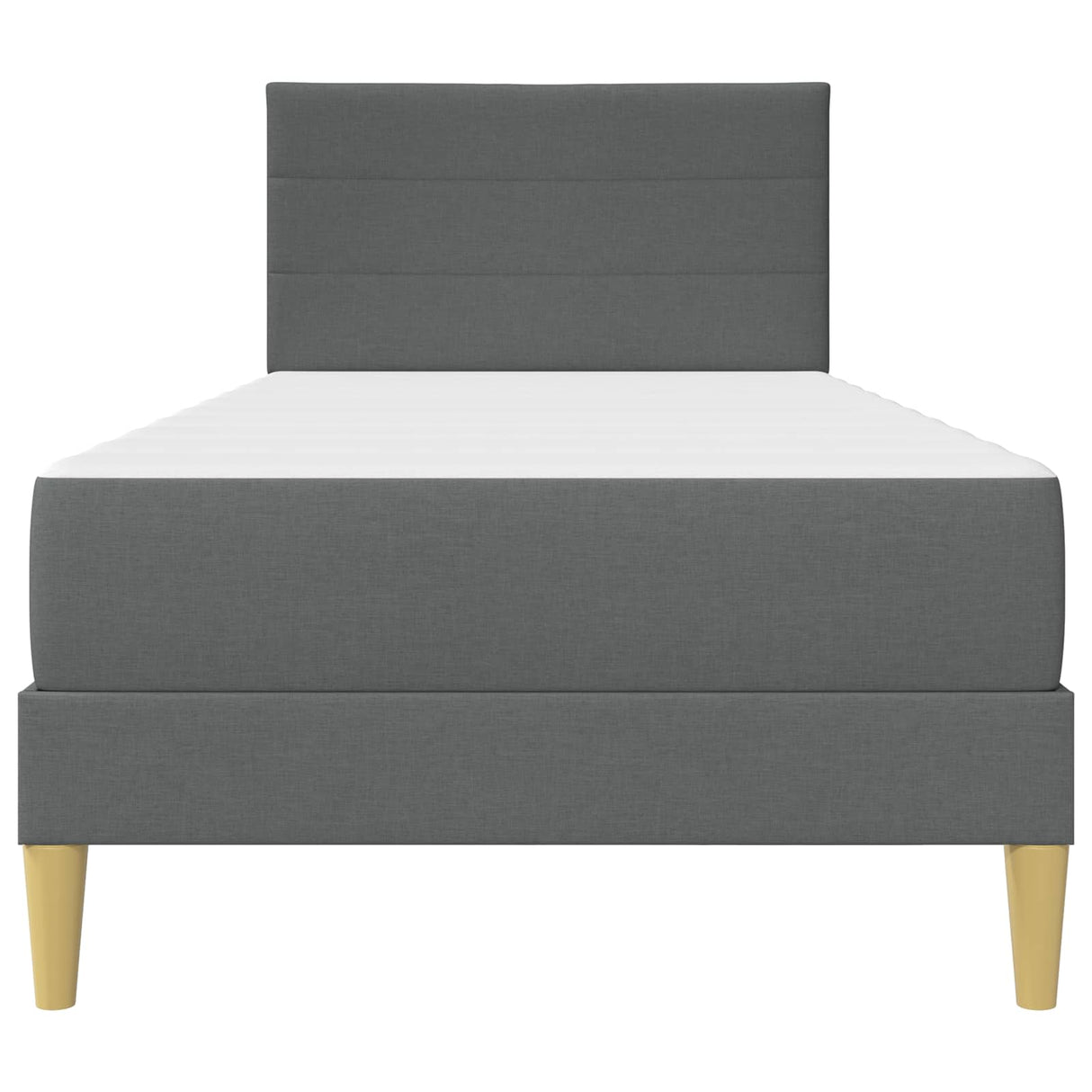 Bed Frame with Mattress 2 pcs Dark Grey 90 x 190 cm Fabric