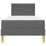 Bed Frame with Mattress 2 pcs Dark Grey 90 x 190 cm Fabric - Rear View