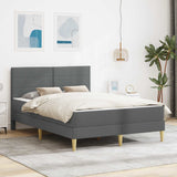 Bed Frame with Mattress 2 pcs Dark Grey 137 x 190 cm Fabric
