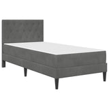Bed Frame with Mattress Dark Grey 90 x 190 cm Velvet