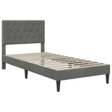 Bed Frame with Mattress Dark Grey 90 x 190 cm Velvet - Top-Down View