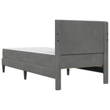 Bed Frame with Mattress Dark Grey 90 x 190 cm Velvet