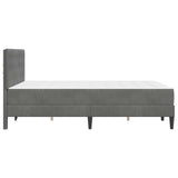 Bed Frame with Mattress Dark Grey 137 x 190 cm Velvet - Close-Up Angle