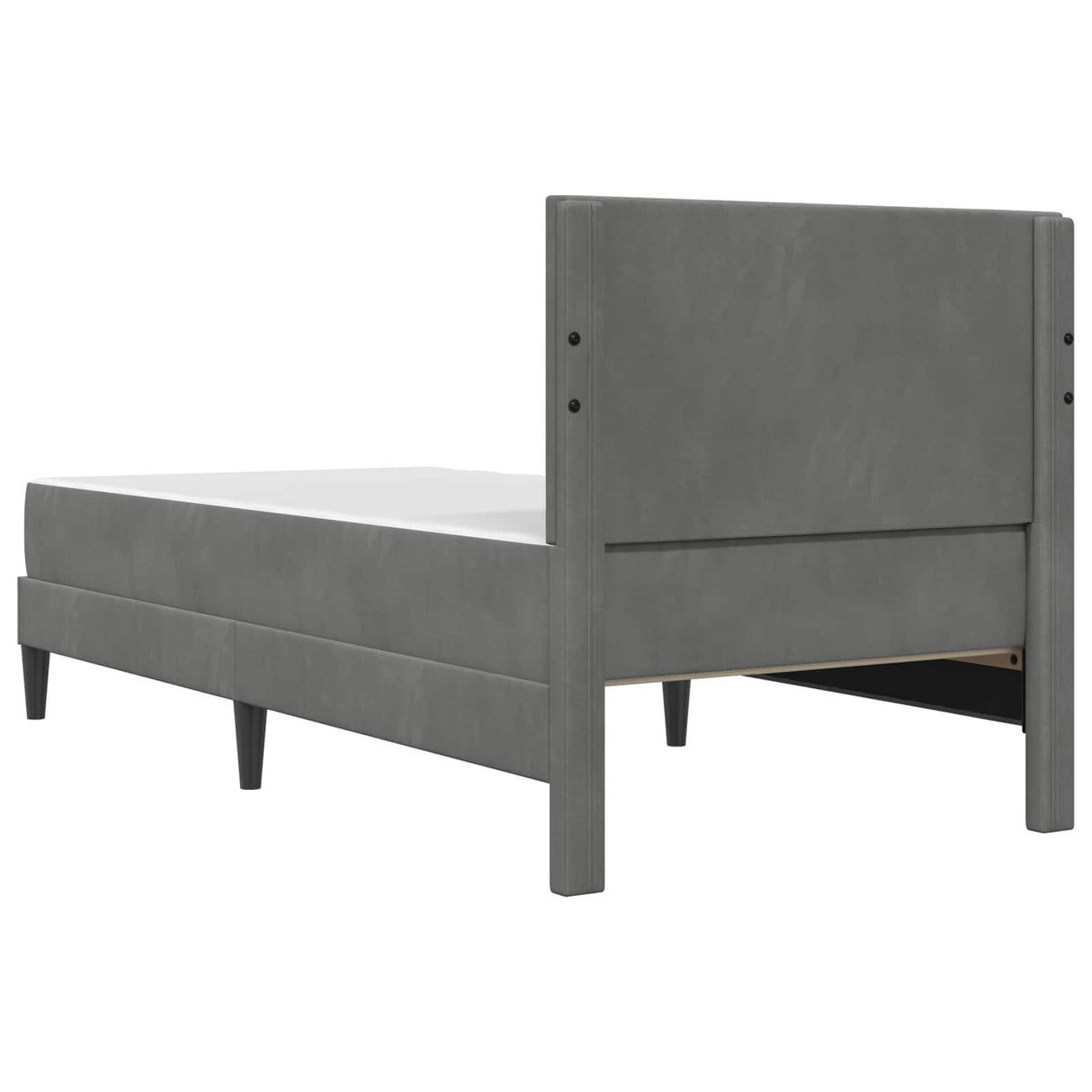 Bed Frame with Mattress Dark Grey 107 x 203 cm Velvet