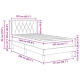 Bed Frame with Mattress Dark Grey 107 x 203 cm Velvet