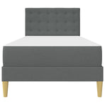 Bed Frame with Mattress Dark Grey 90 x 190 cm Fabric