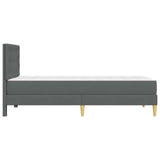 Bed Frame with Mattress Dark Grey 90 x 190 cm Fabric - Close-Up Angle