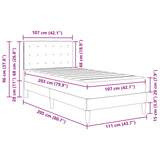 Bed Frame with Mattress Dark Grey 107 x 203 cm Fabric