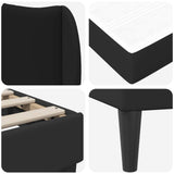 Bed Frame with Headboard Black 90 x 190 cm Faux Leather - Extra Image