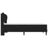 Bed Frame with Headboard Black 90 x 190 cm Faux Leather - Close-Up Angle