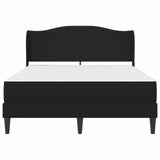 Bed Frame with Headboard Black 137 x 190 cm Faux Leather - Rear View
