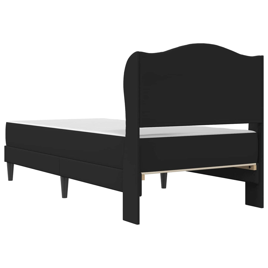 Bed Frame with Mattress Black 107 x 203 cm Faux Leather