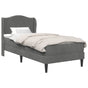 Bed Frame with Mattress Dark Grey 107 x 203 cm Velvet