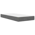 Bed Frame with Mattress Dark Grey 107 x 203 cm Velvet