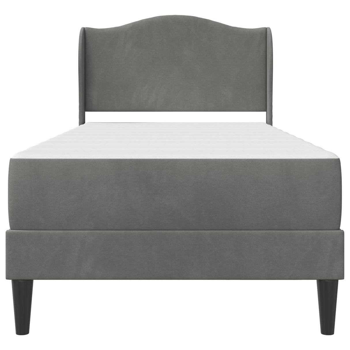 Bed Frame with Headboard Dark Grey 107 x 203 cm Velvet