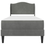 Bed Frame with Mattress Dark Grey 107 x 203 cm Velvet