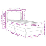 Bed Frame with Headboard Dark Grey 107 x 203 cm Velvet
