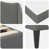 Bed Frame with Headboard Dark Grey 90 x 190 cm Velvet