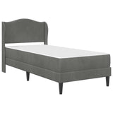 Bed Frame with Headboard Dark Grey 90 x 190 cm Velvet - Side View