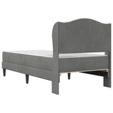 Bed Frame with Headboard Dark Grey 90 x 190 cm Velvet