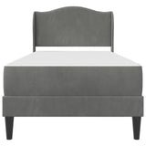 Bed Frame with Headboard Dark Grey 90 x 190 cm Velvet