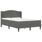 Bed Frame with Mattress Dark Grey 137 x 190 cm Velvet