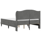 Bed Frame with Headboard Dark Grey 137 x 190 cm Velvet - Low Angle