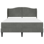 Bed Frame with Mattress Dark Grey 137 x 190 cm Velvet
