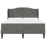 Bed Frame with Headboard Dark Grey 137 x 190 cm Velvet - Rear View