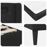 Bed Frame with Mattress Black 107 x 203 cm Faux Leather - Extra Image
