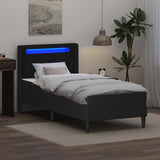 Bed Frame with Mattress Black 107 x 203 cm Faux Leather - Top-Down View