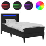 Bed Frame with Mattress Black 107 x 203 cm Faux Leather