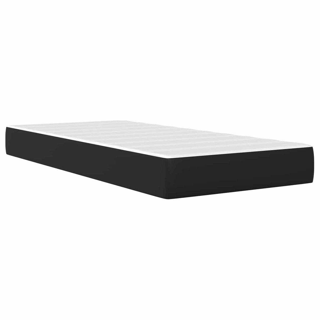 Bed Frame with Mattress Black 107 x 203 cm Faux Leather
