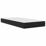 Bed Frame with Mattress Black 107 x 203 cm Faux Leather - Rear View