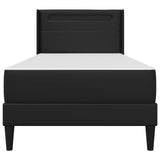 Bed Frame with Mattress Black 107 x 203 cm Faux Leather