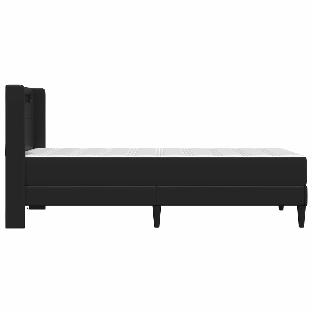 Bed Frame with Mattress Black 107 x 203 cm Faux Leather