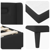 Bed Frame with Mattress Black 137 x 190 cm Faux Leather