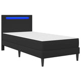 Bed Frame with LED Strip Lights Black 90 x 190 cm Faux Leather - Top-Down View