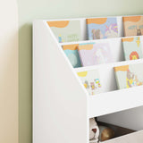 Kids Bookshelf White 72.5 x 29.5 x 69 cm Engineered Wood - 45-Degree Angle