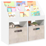 Kids Bookshelf White 72.5 x 29.5 x 69 cm Engineered Wood - Side View